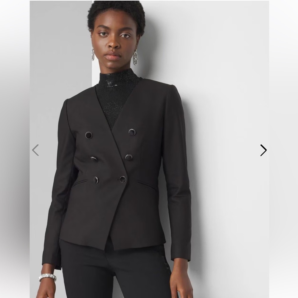 White House Black Market - Women’s Black Double-Breasted Blazer Jacket
